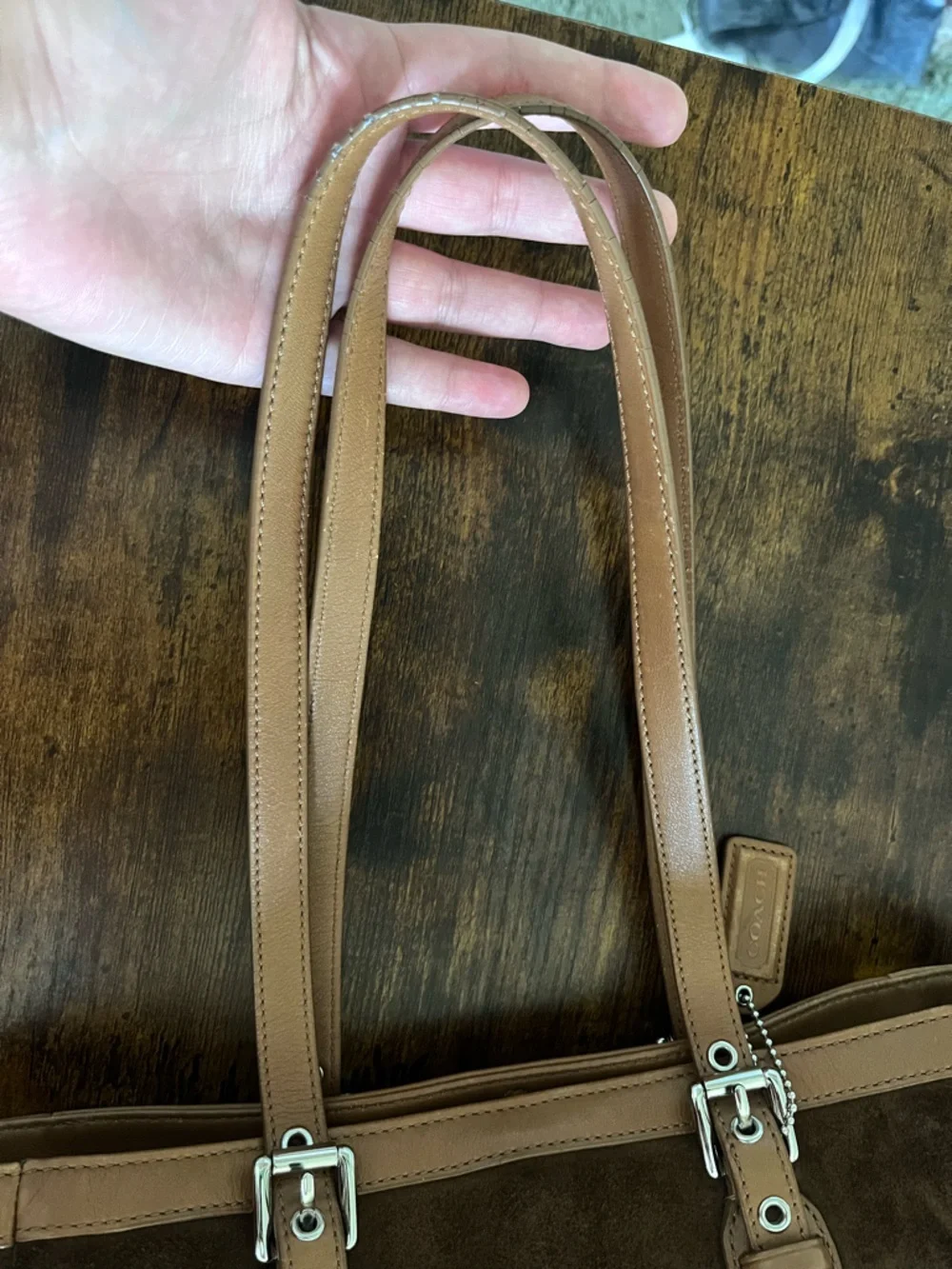 Coach Signature Patchwork stripe Tote in Brown, Tan and Cream - Picture 8 of 12